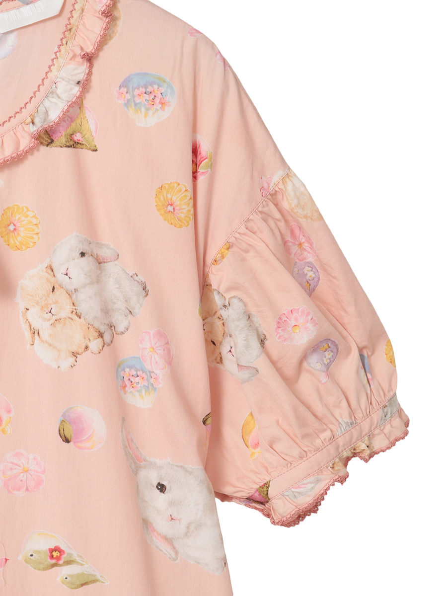 幸見うさぎプリントティアードワンピース 詳細画像 クロ 4