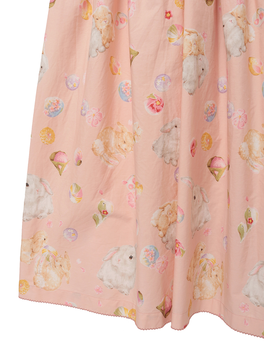 幸見うさぎプリントティアードワンピース 詳細画像 クロ 5