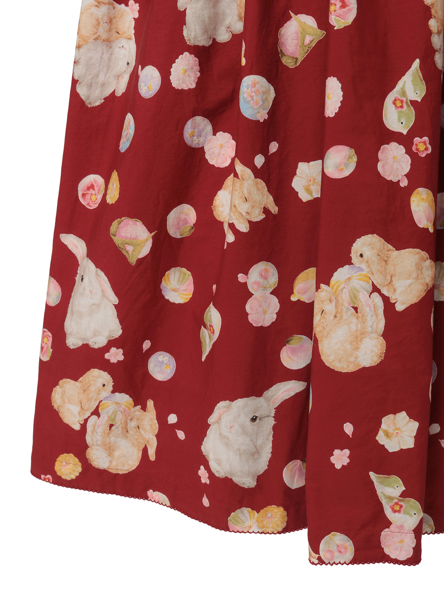 幸見うさぎプリントティアードワンピース 詳細画像 クロ 8