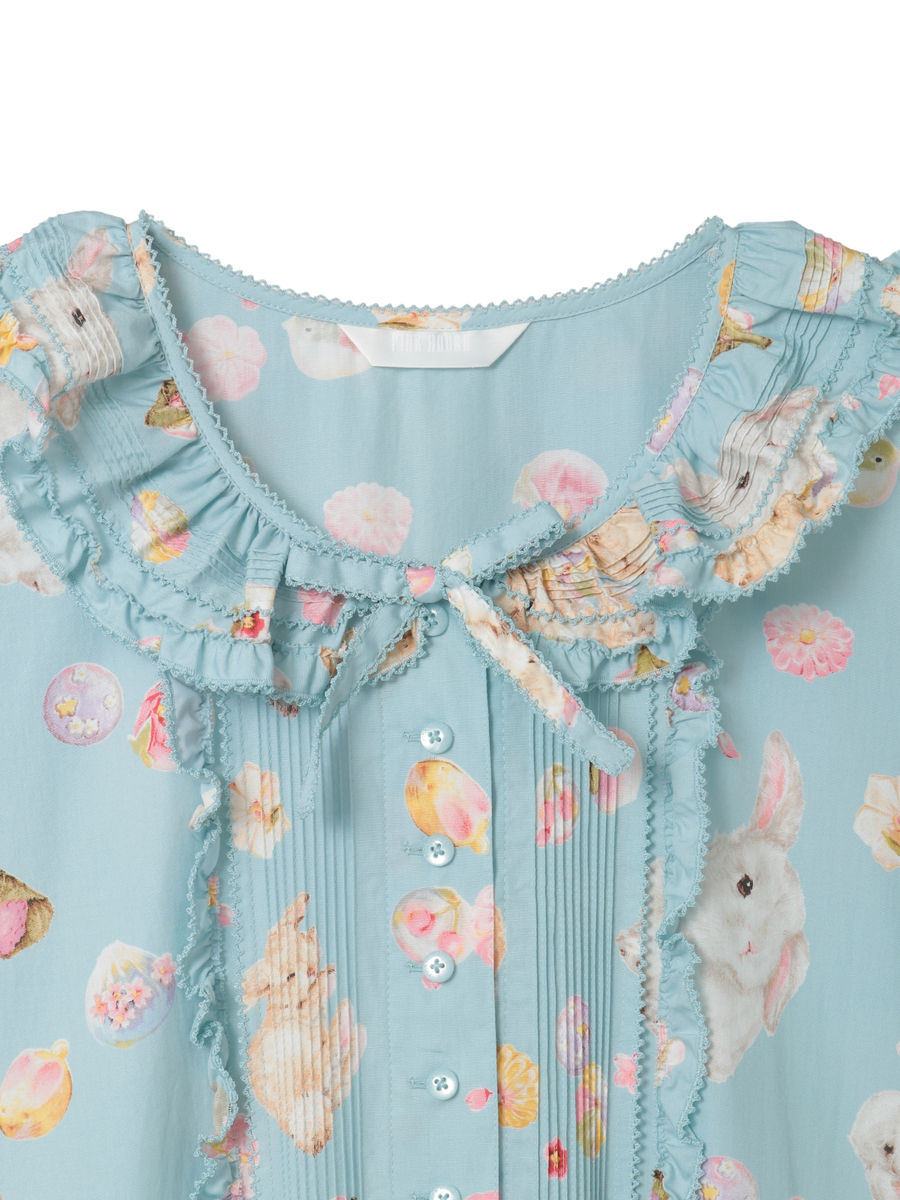 幸見うさぎプリントフリルワンピース 詳細画像 ソライロ 3