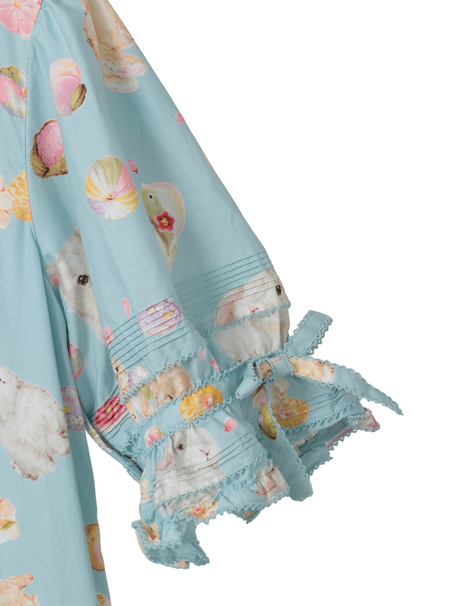 幸見うさぎプリントフリルワンピース 詳細画像 ソライロ 4
