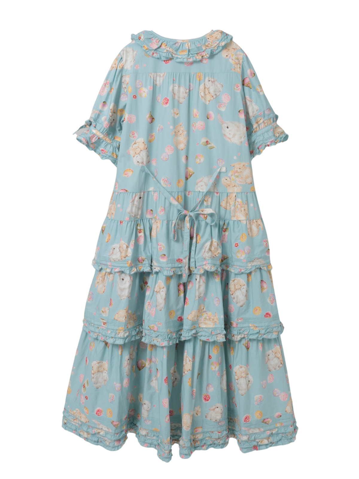 【a1992】PINK HOUSE デニム フリル ワンピース 水玉 F 幸見うさぎプリントフリルワンピース｜ピンクハウスオフィシャル