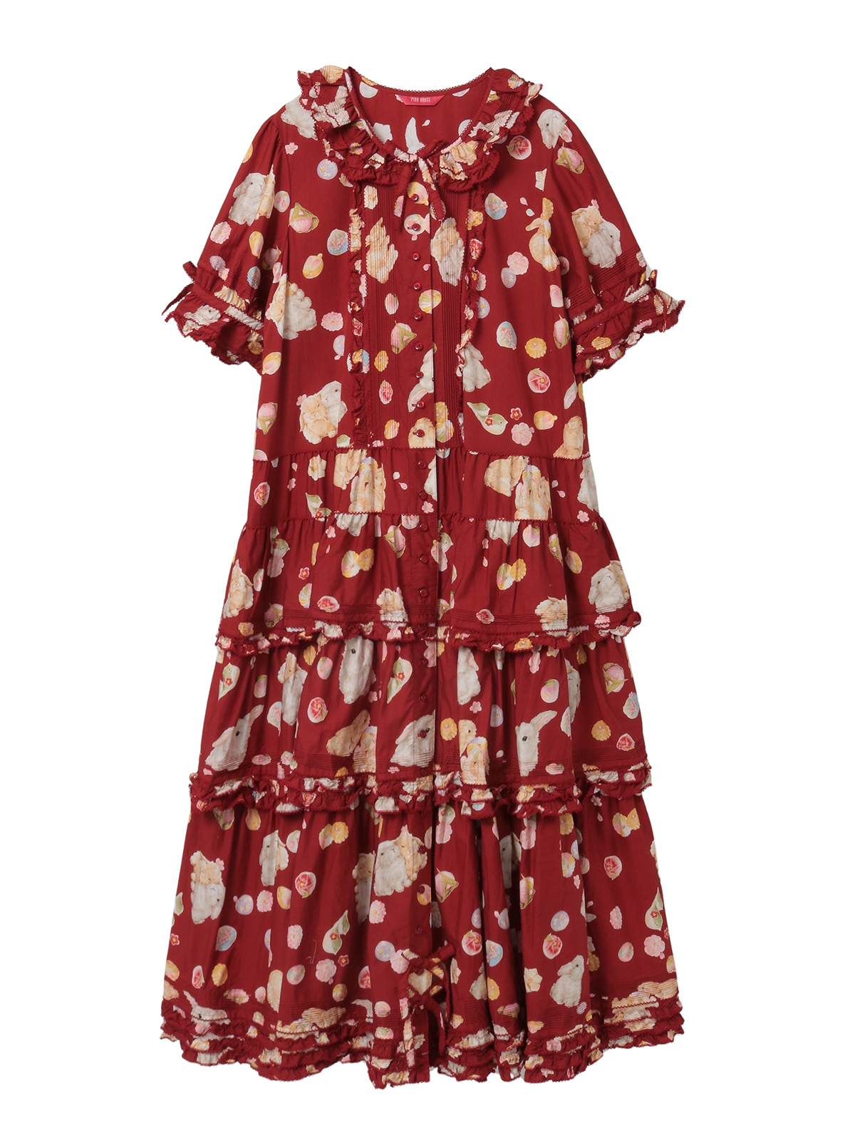 幸見うさぎプリントフリルワンピース｜ピンクハウスオフィシャル