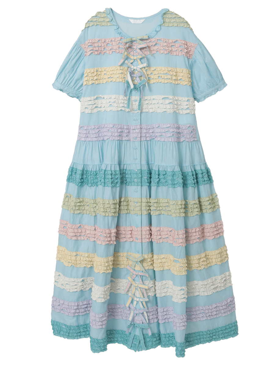 カラフルフリル使いワンピース 詳細画像 シロ 1