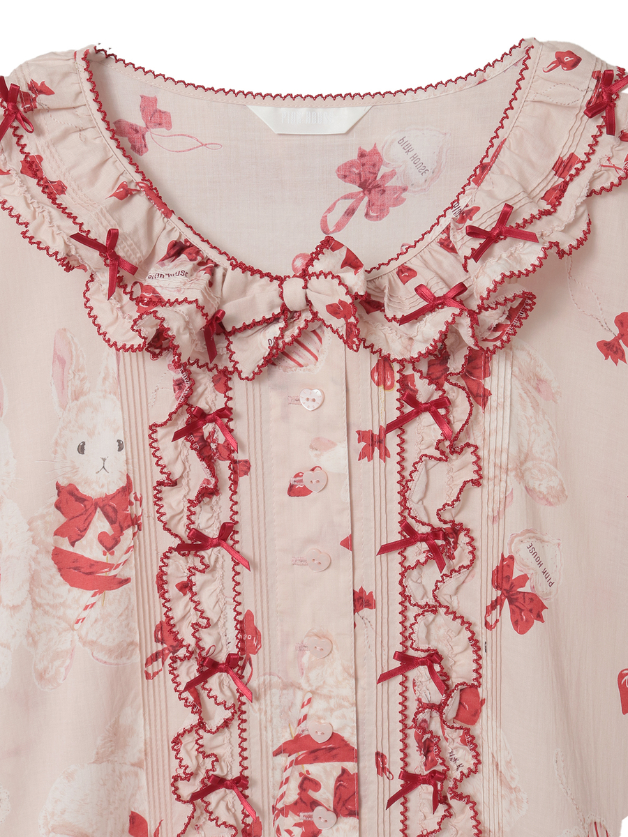 ツインラビットプリントワンピース 詳細画像 イチゴミルク 3