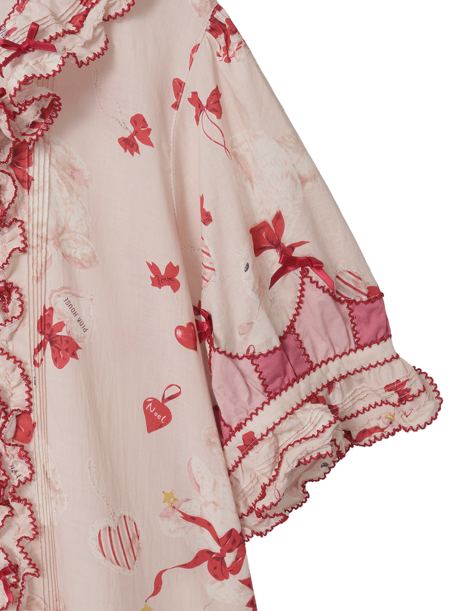 ツインラビットプリントワンピース 詳細画像 イチゴミルク 4