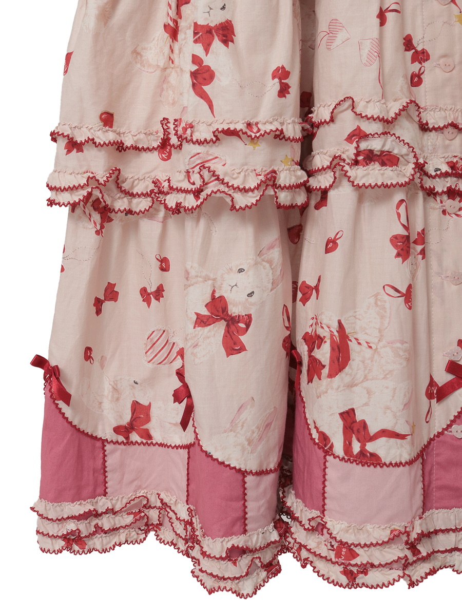 ツインラビットプリントワンピース 詳細画像 イチゴミルク 5