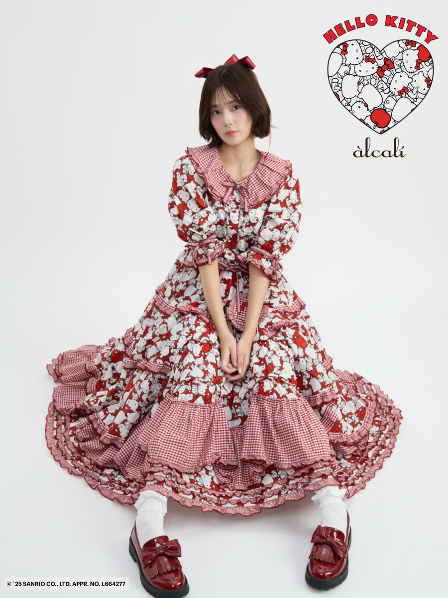 【alcali x HELLO KITTY】コラボレーションワンピースA 詳細画像 オフホワイト 2