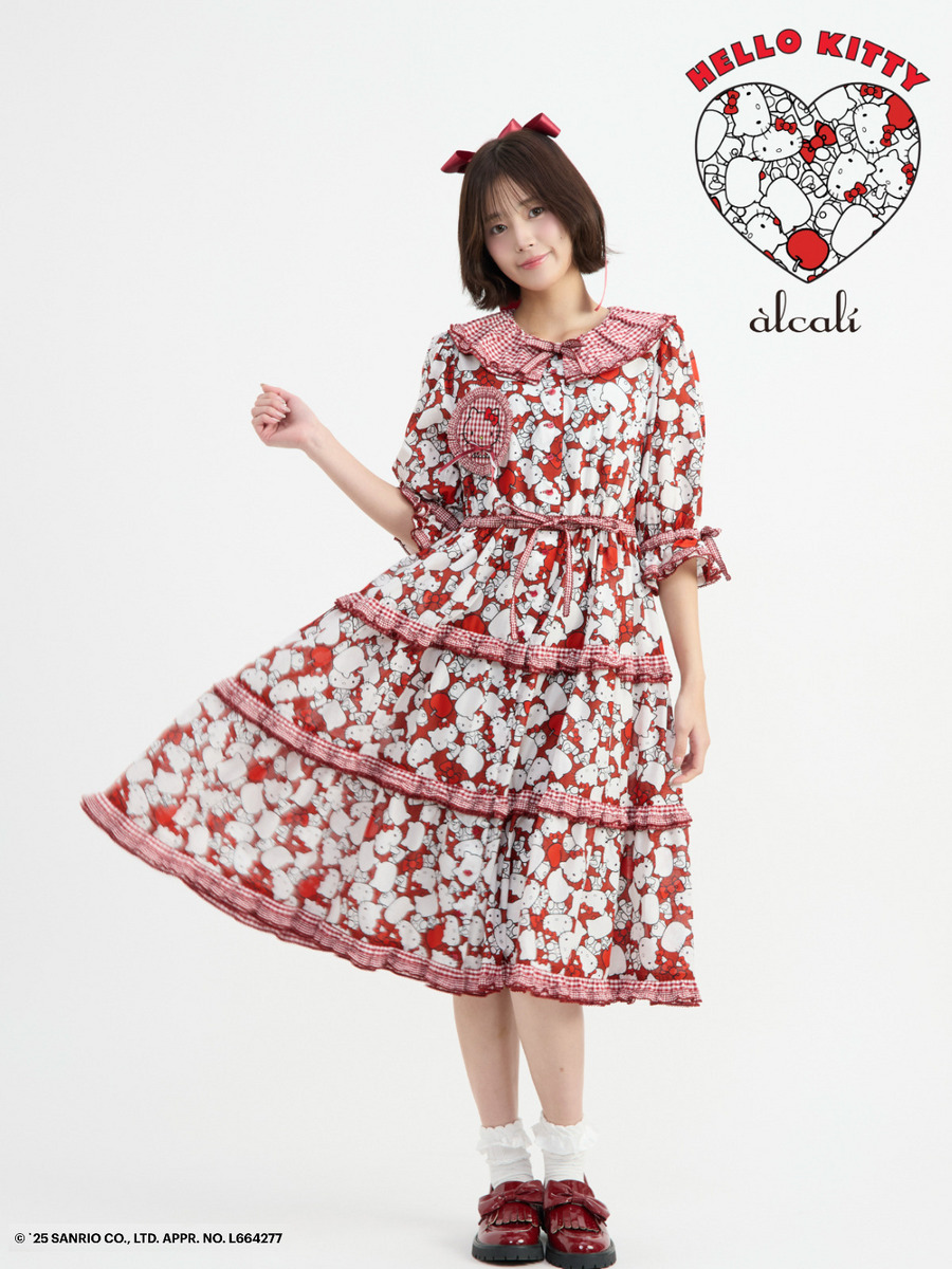 【alcali x HELLO KITTY】コラボレーションワンピースA 詳細画像 オフホワイト 4