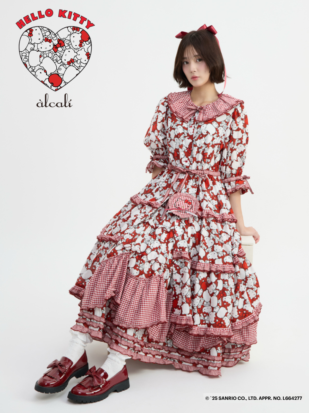 ピンクハウス×ハローキティ ミディワンピース ピンクハウスキティコラボミディワンピース