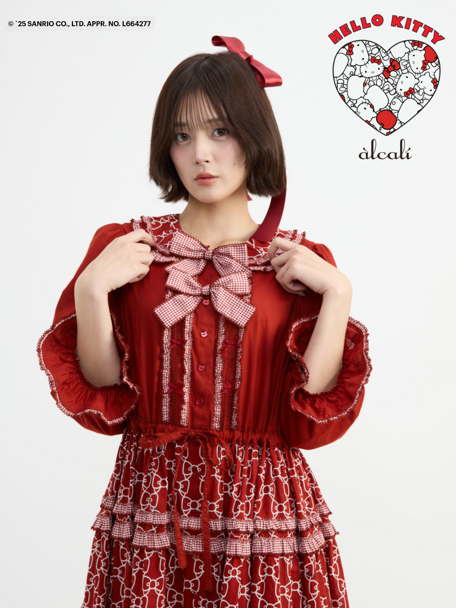 【alcali x HELLO KITTY】コラボレーションワンピースB 詳細画像 レッド 3