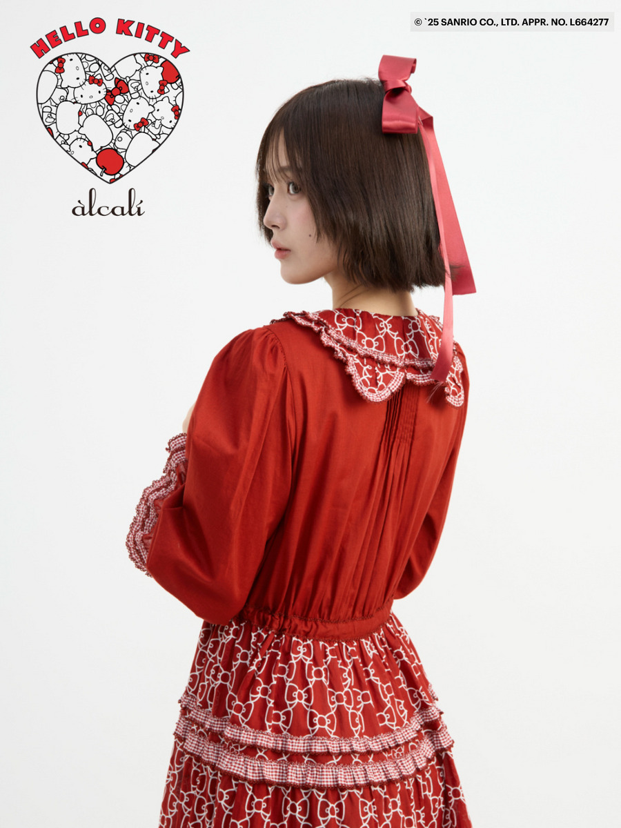 【alcali x HELLO KITTY】コラボレーションワンピースB 詳細画像 レッド 4