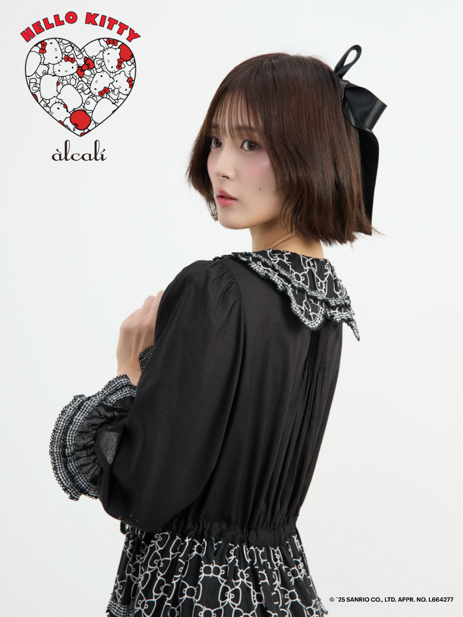 【alcali x HELLO KITTY】コラボレーションワンピースB 詳細画像 ブラック 3