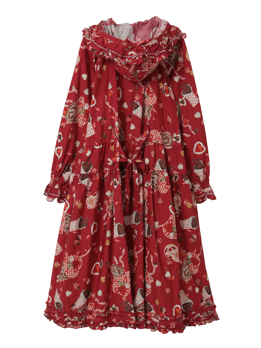 スウィートメモリーズプリントミディワンピース 詳細画像 ベリーレッド 2