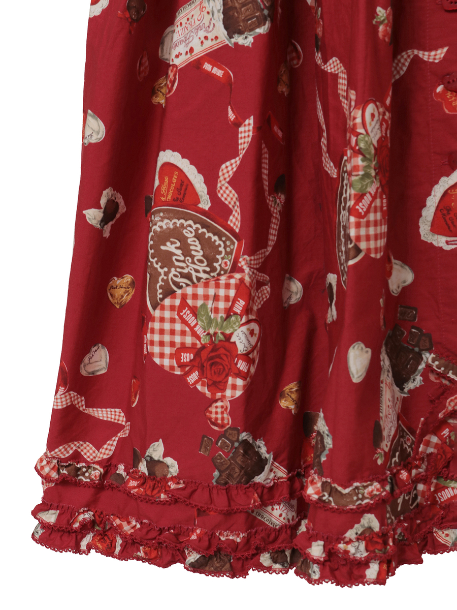 スウィートメモリーズプリントミディワンピース 詳細画像 ベリーレッド 5