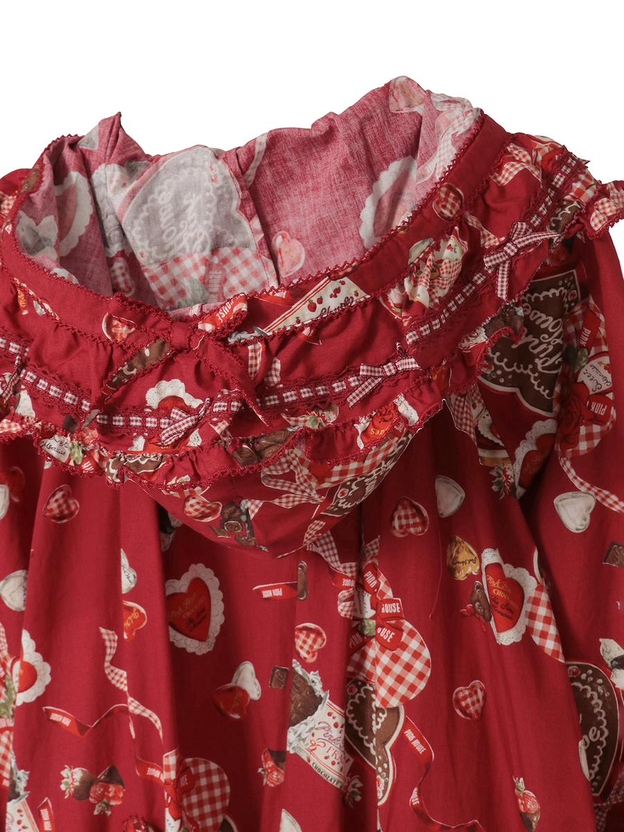 スウィートメモリーズプリントミディワンピース 詳細画像 ベリーレッド 6