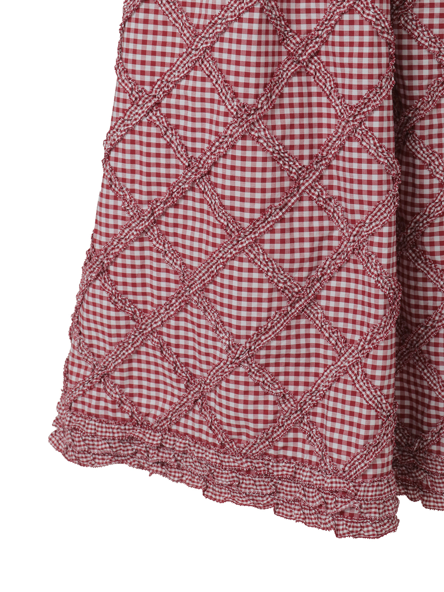 ギンガムチェックミディワンピース 詳細画像 グリーン 10