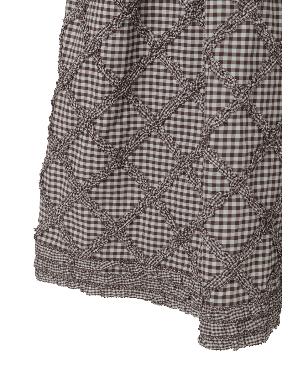 ギンガムチェックミディワンピース 詳細画像 グリーン 12