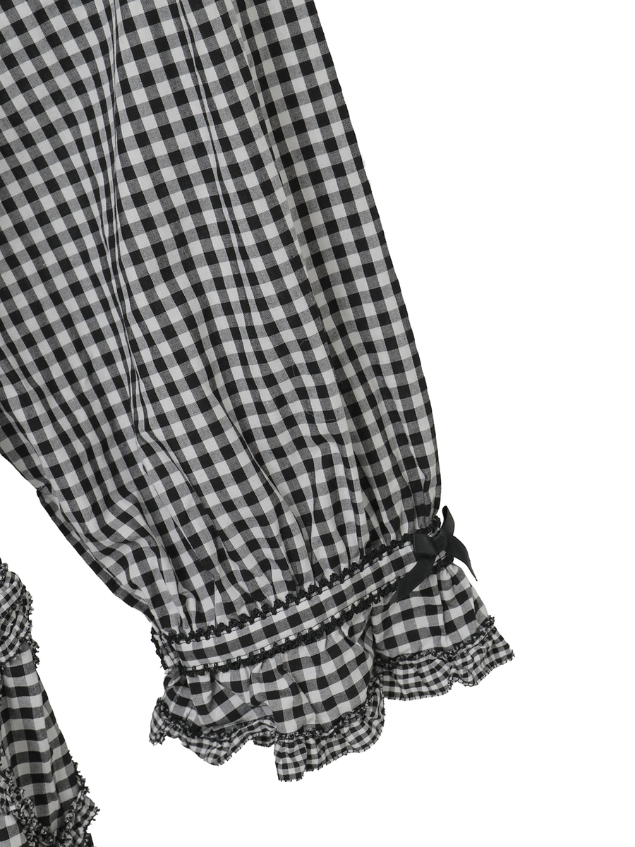 ギンガムチェックミディワンピース 詳細画像 グリーン 7