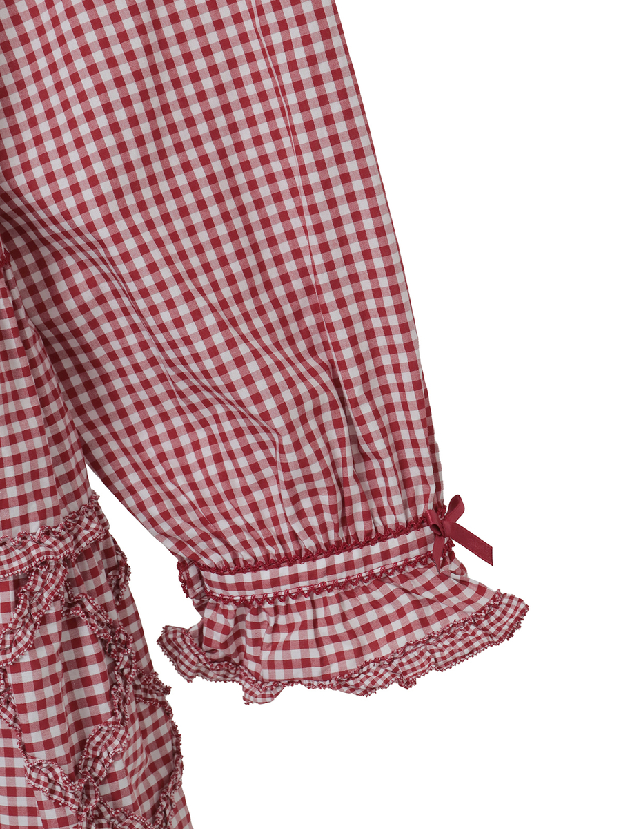 ギンガムチェックミディワンピース 詳細画像 グリーン 9