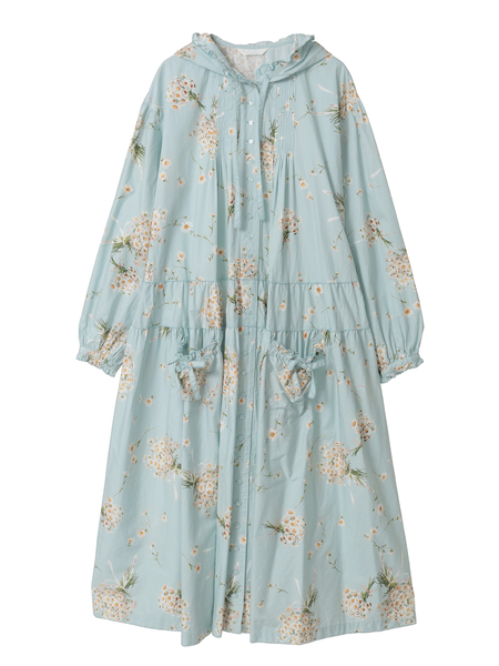 マーガレットブーケプリントミディワンピース