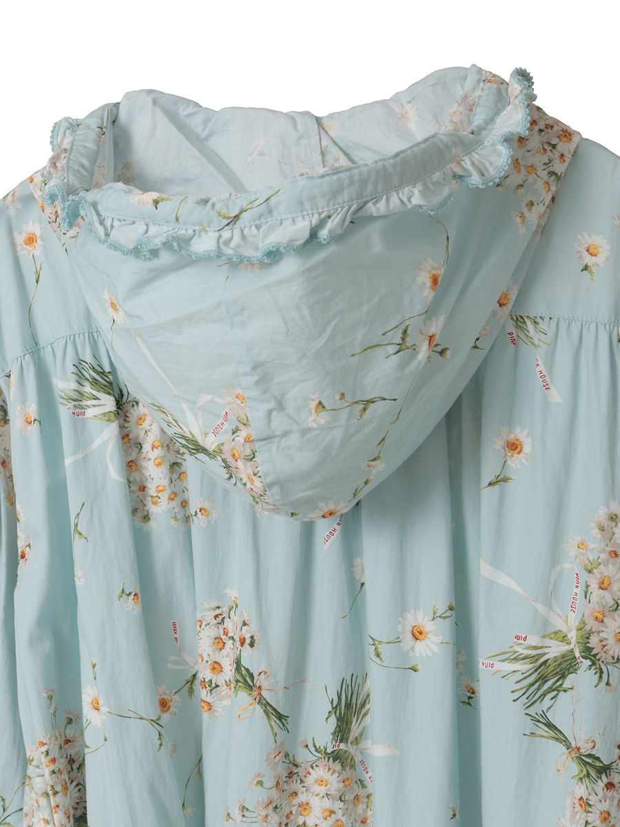 マーガレットブーケプリントミディワンピース 詳細画像 サックス 10