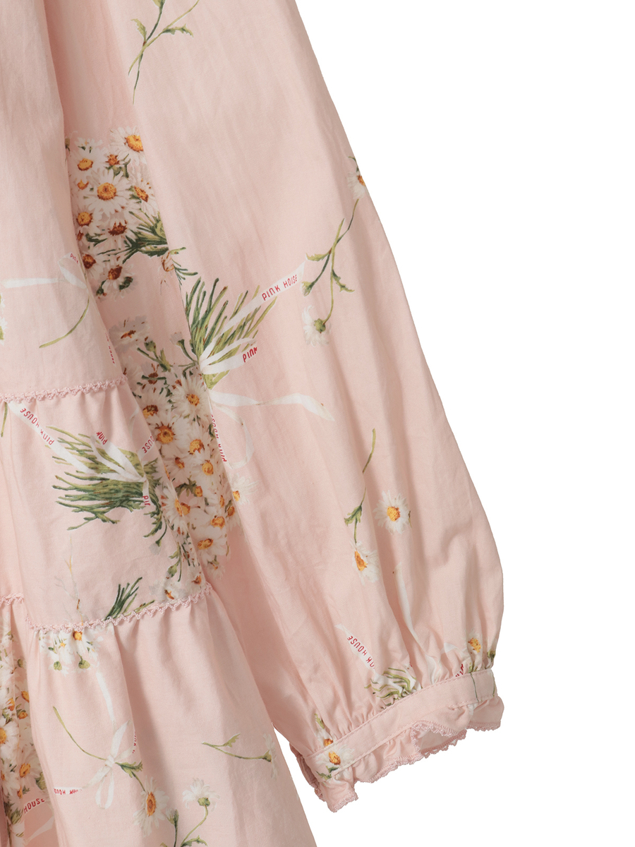 マーガレットブーケプリントミディワンピース 詳細画像 サックス 4