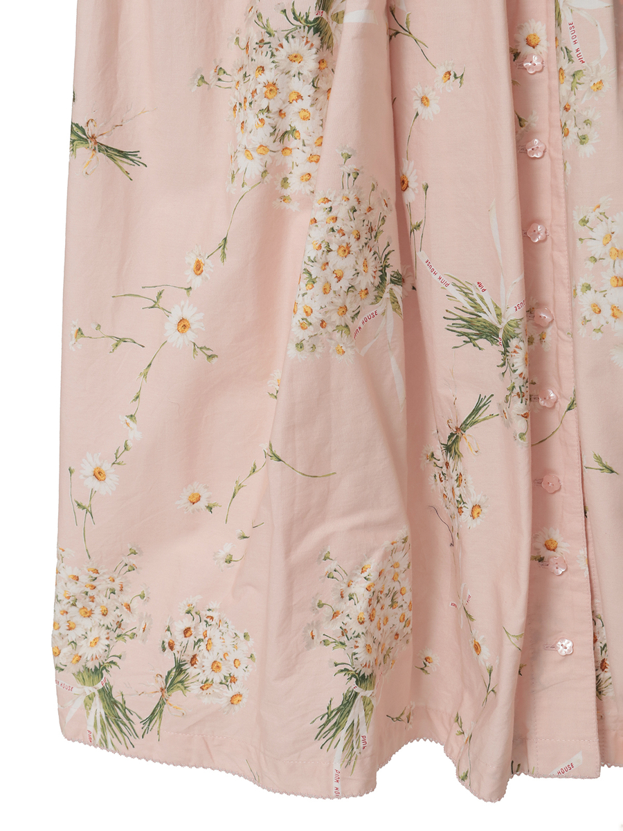 マーガレットブーケプリントミディワンピース 詳細画像 サックス 5