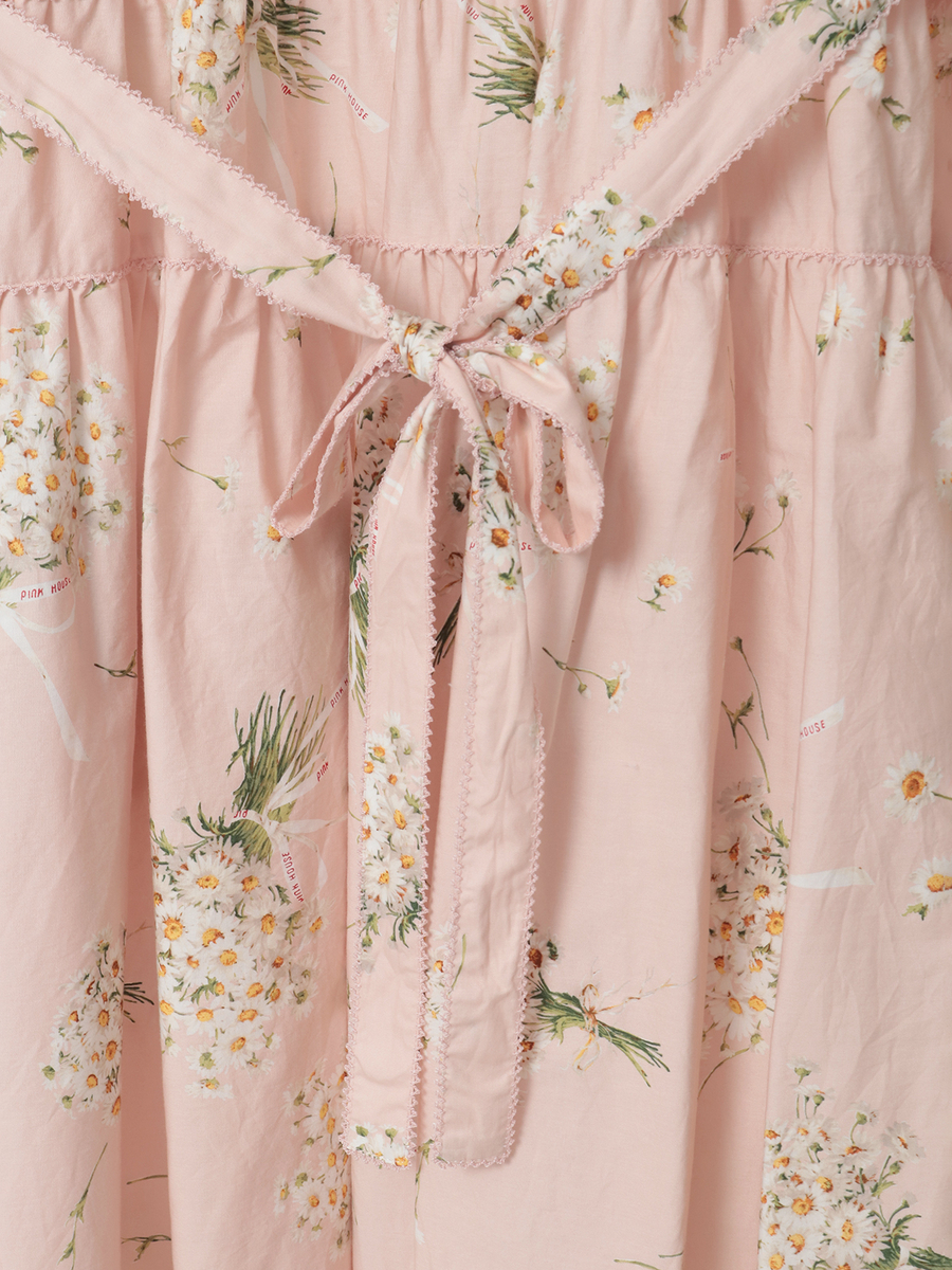 マーガレットブーケプリントミディワンピース 詳細画像 サックス 8