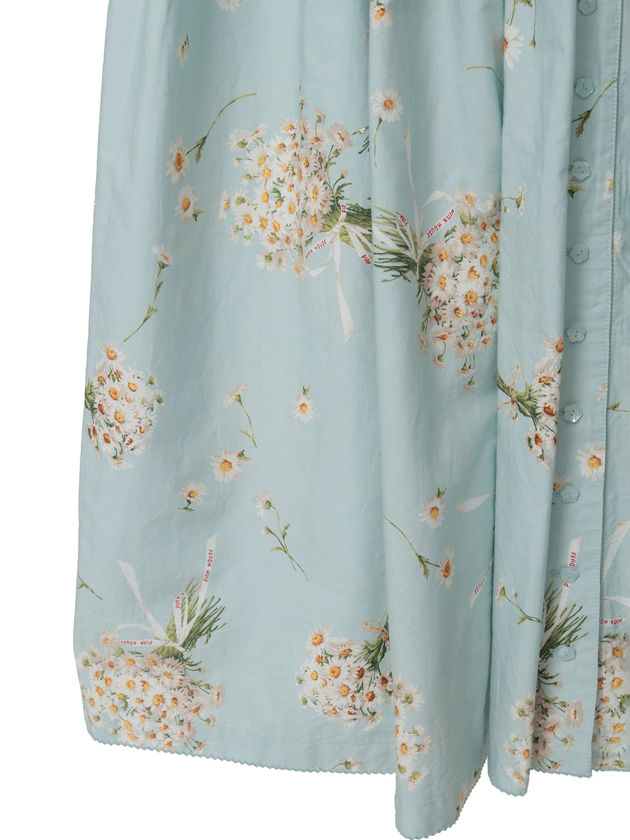 マーガレットブーケプリントミディワンピース 詳細画像 サックス 9