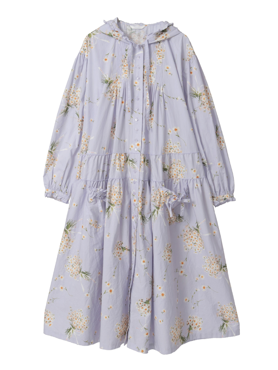 マーガレットブーケプリントミディワンピース 詳細画像 ラベンダー 1