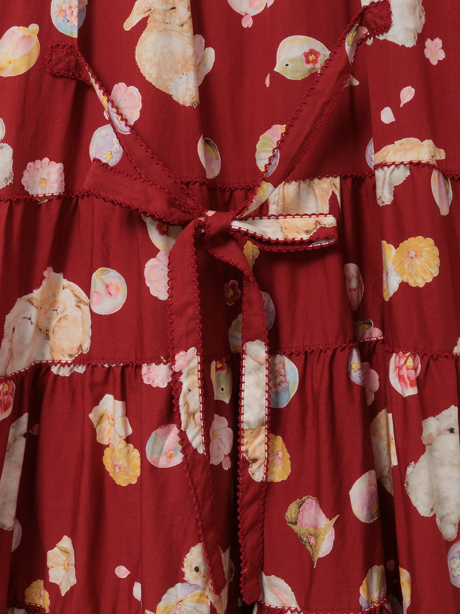 幸見うさぎプリントミディワンピース 詳細画像 アカ 6