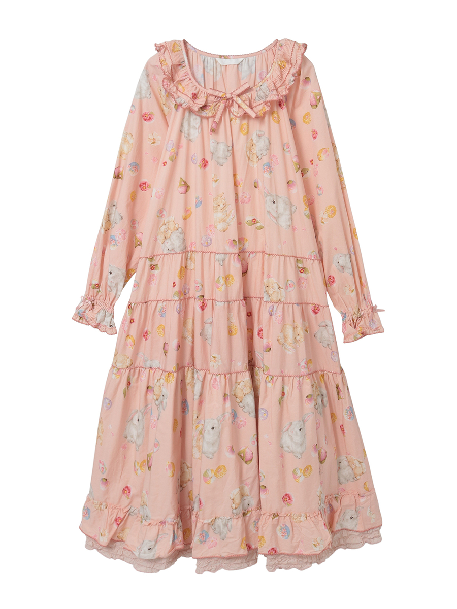 幸見うさぎプリントミディワンピース 詳細画像 ピンク 1