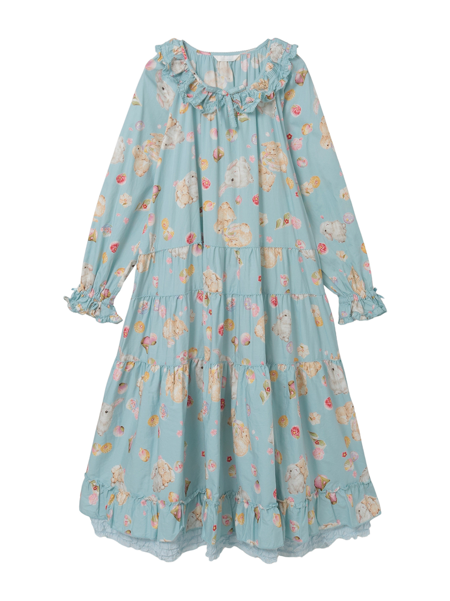 幸見うさぎプリントミディワンピース 詳細画像 ソライロ 1