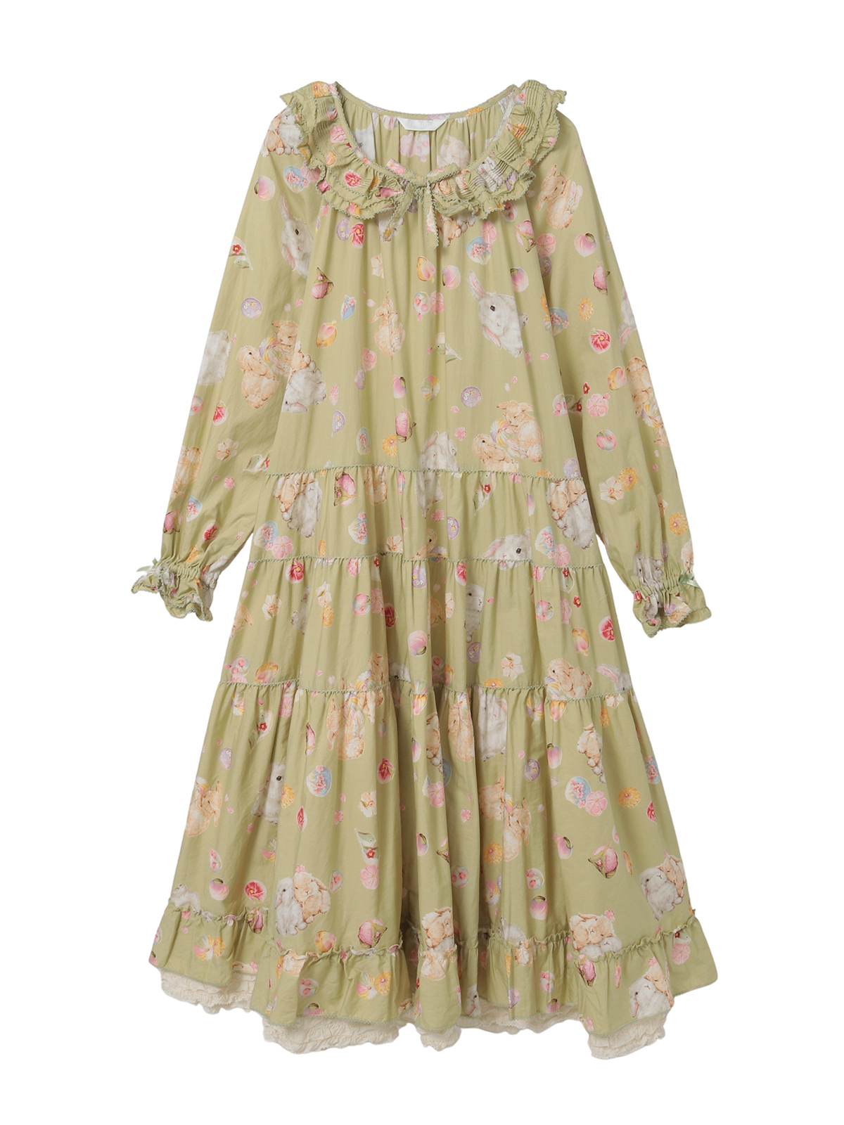 PINK HOUSE チューリップうさぎ ミディワンピース 新品タグつき 明日朝、削除、新品未開封、タグつき、ピンクハウス、うさぎミディ