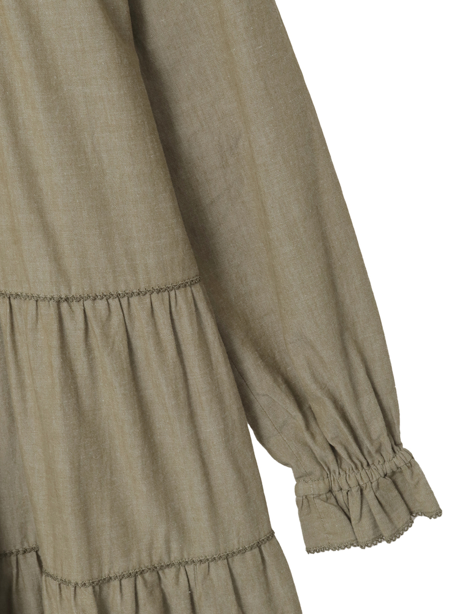 ローンフリル使いダンガリーワンピース 詳細画像 シロ 4