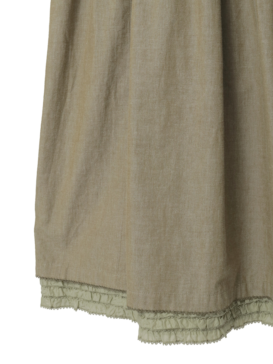 ローンフリル使いダンガリーワンピース 詳細画像 シロ 5