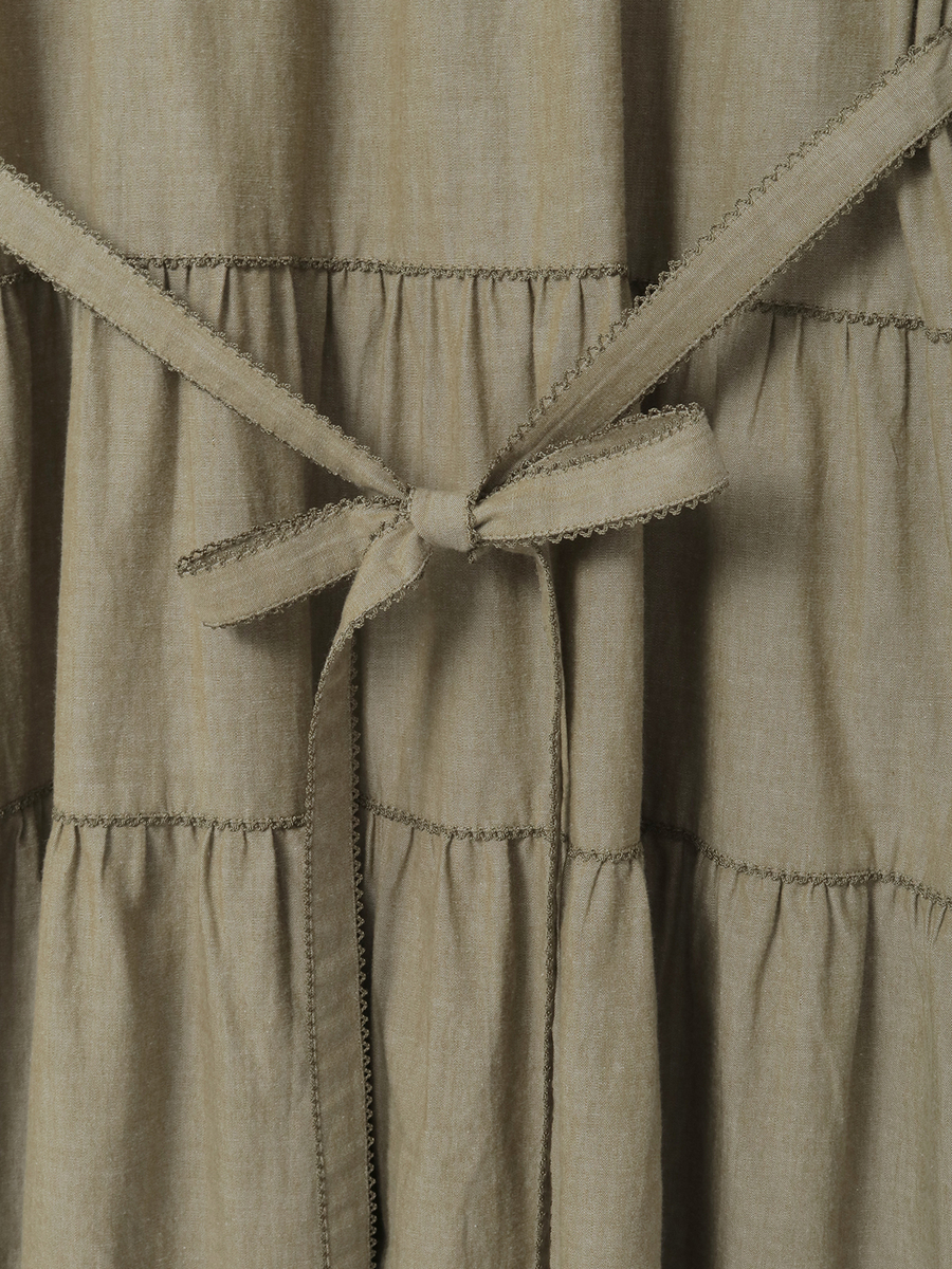 ローンフリル使いダンガリーワンピース 詳細画像 シロ 6