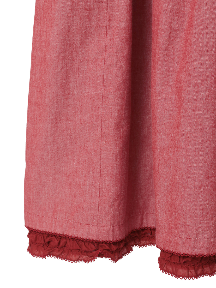 ローンフリル使いダンガリーワンピース 詳細画像 シロ 9