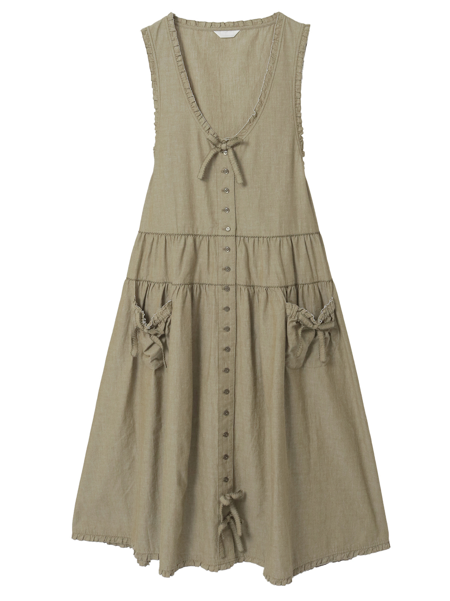 ダンガリージャンパースカート 詳細画像 カーキ 1