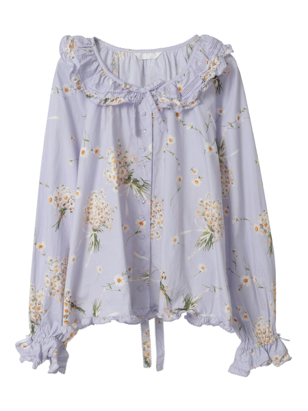 マーガレットブーケプリントブラウス