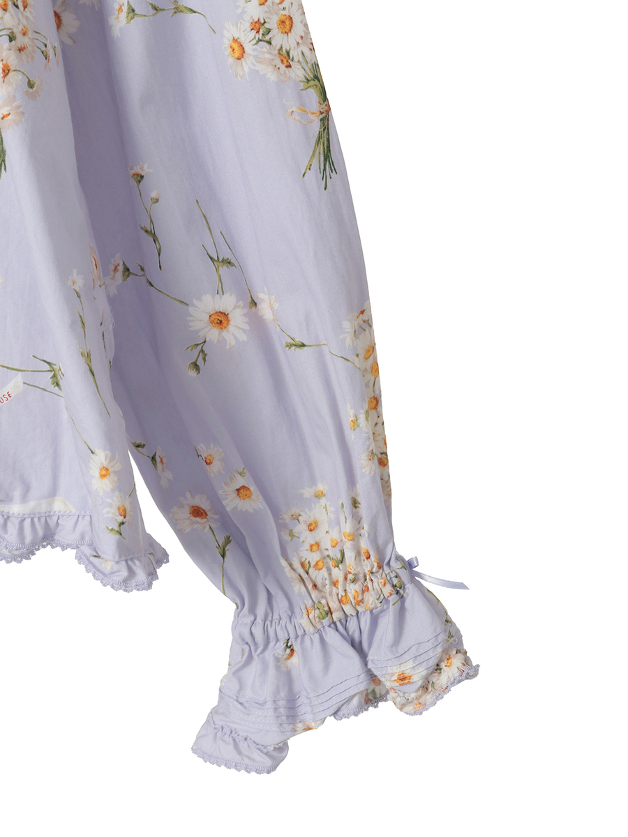 マーガレットブーケプリントブラウス 詳細画像 サックス 4