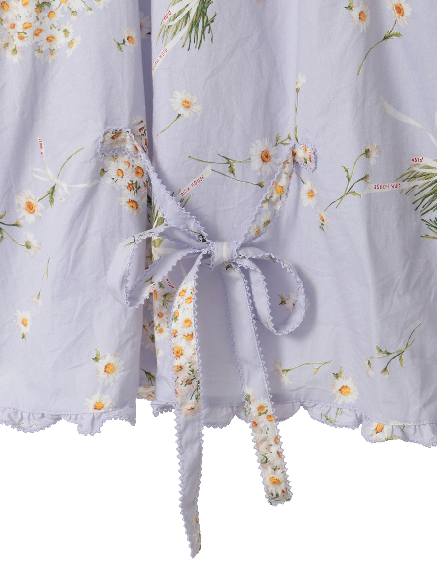 マーガレットブーケプリントブラウス 詳細画像 サックス 6