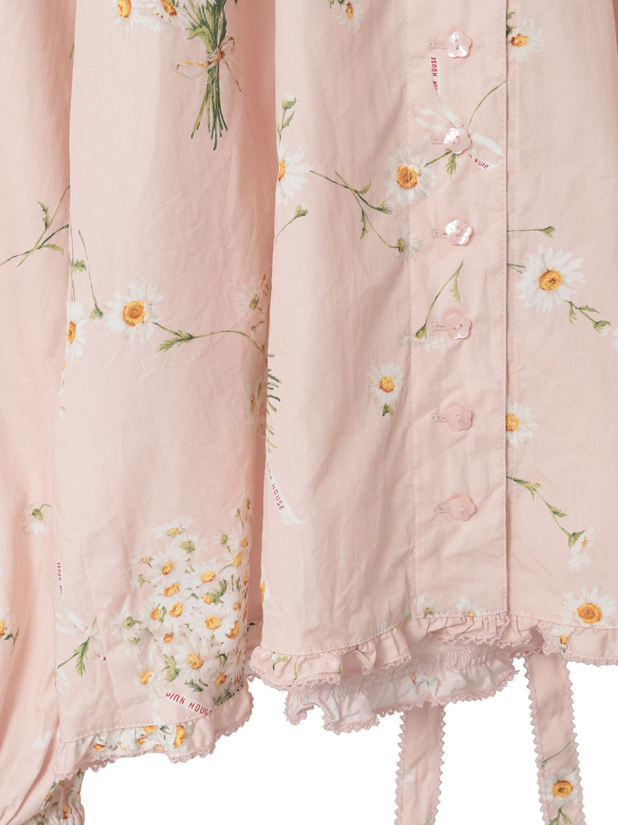 マーガレットブーケプリントブラウス 詳細画像 サックス 7