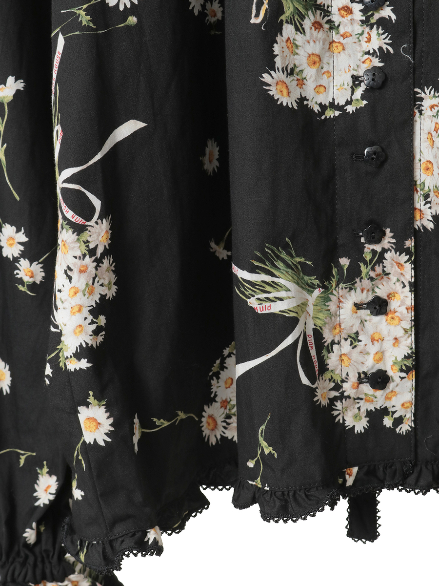 マーガレットブーケプリントブラウス 詳細画像 サックス 9