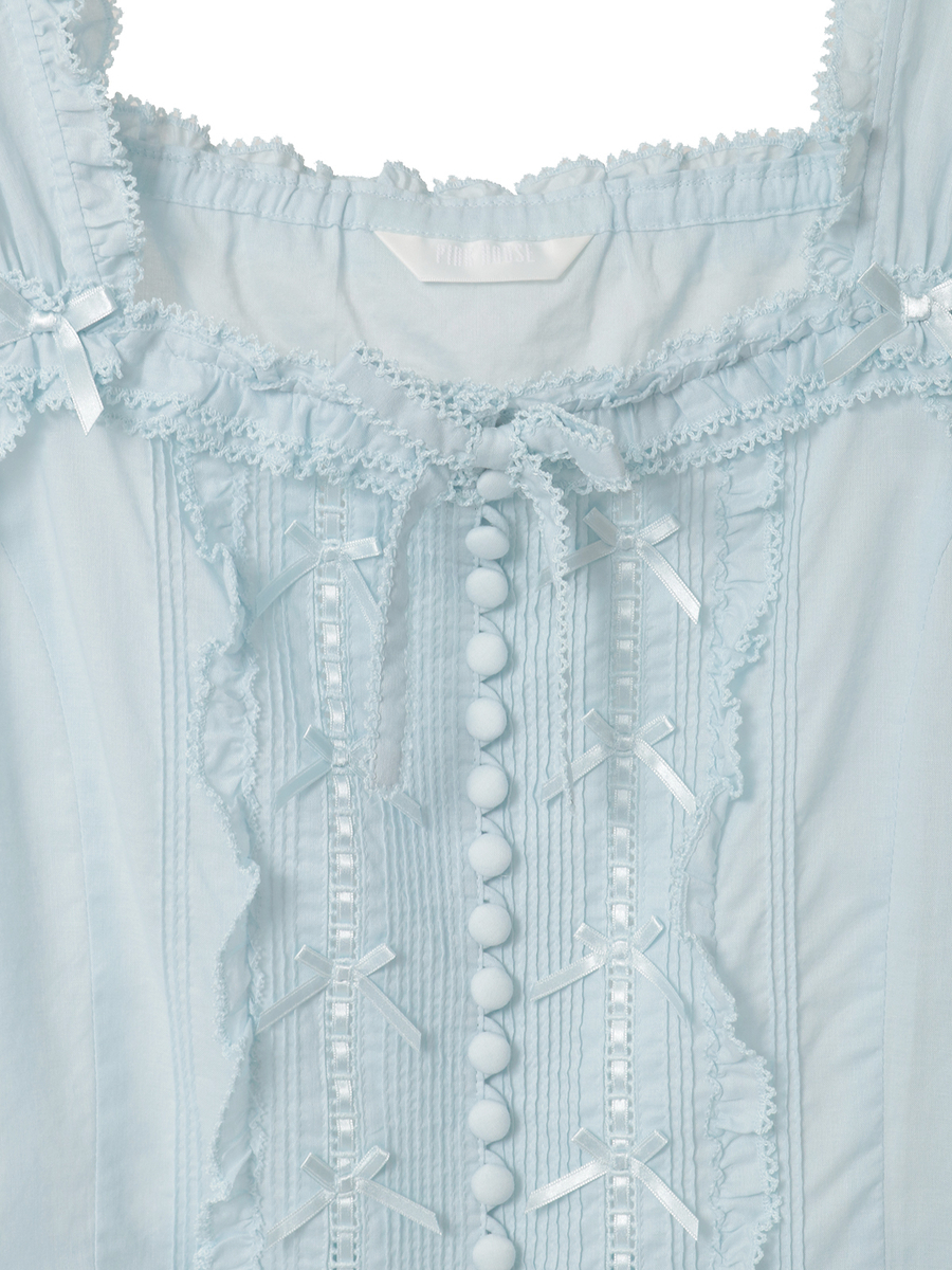 フリル使いローンキャミソールブラウス 詳細画像 ラベンダー 13