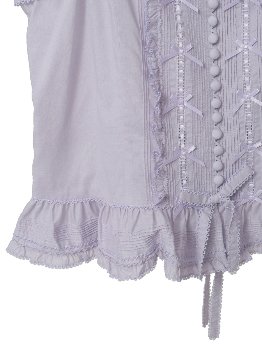 フリル使いローンキャミソールブラウス 詳細画像 ラベンダー 5