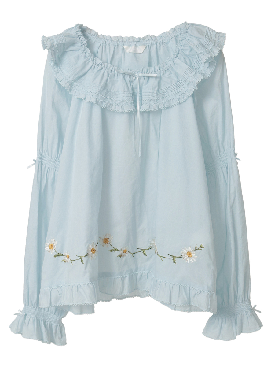 マーガレット刺繍使いローンブラウス 詳細画像 ピンク 1