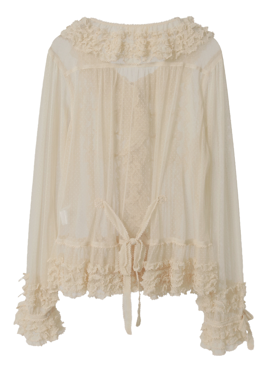 ドットチュールオーバーブラウス 詳細画像 クロ 2