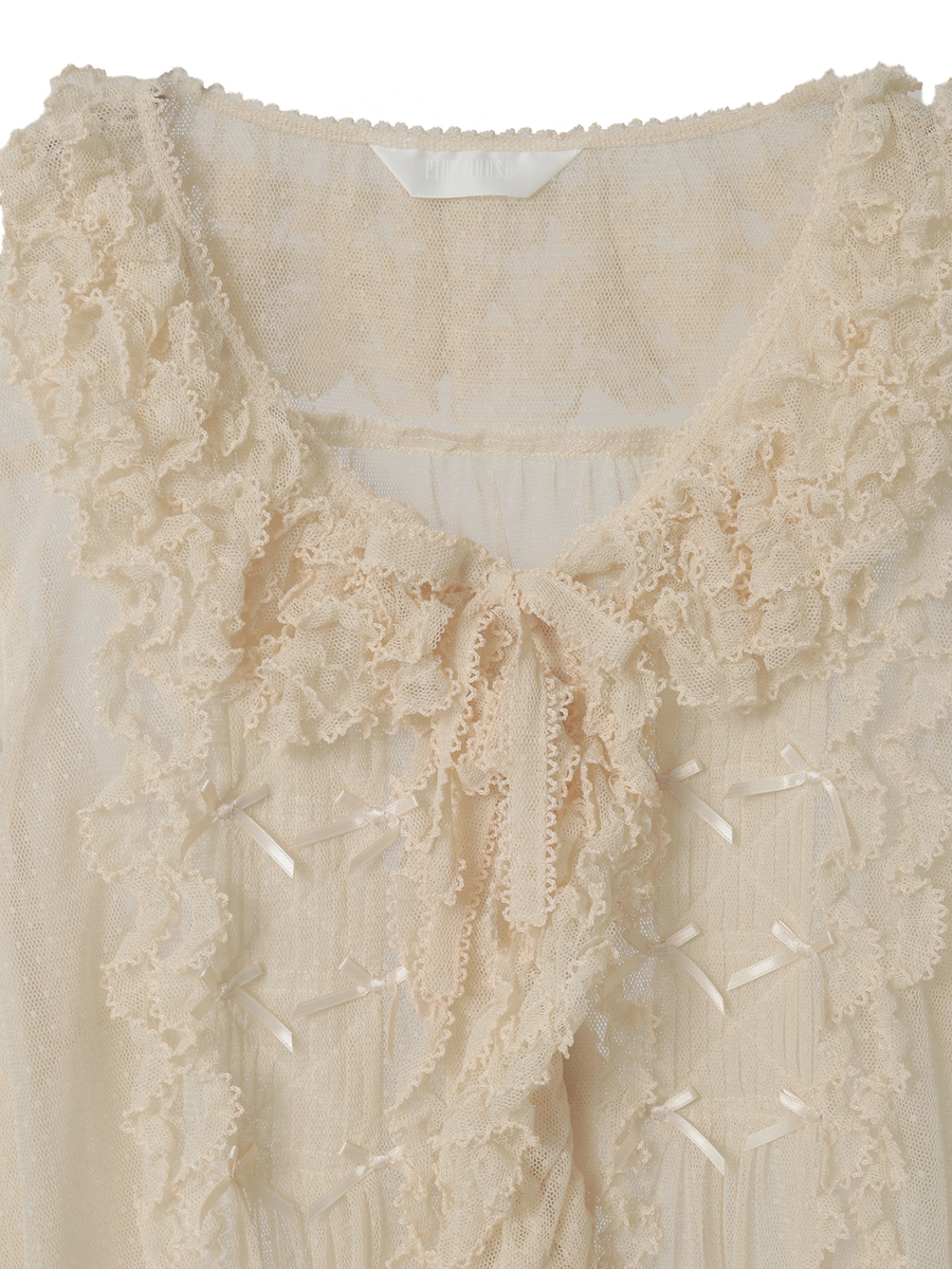 ドットチュールオーバーブラウス 詳細画像 クロ 3